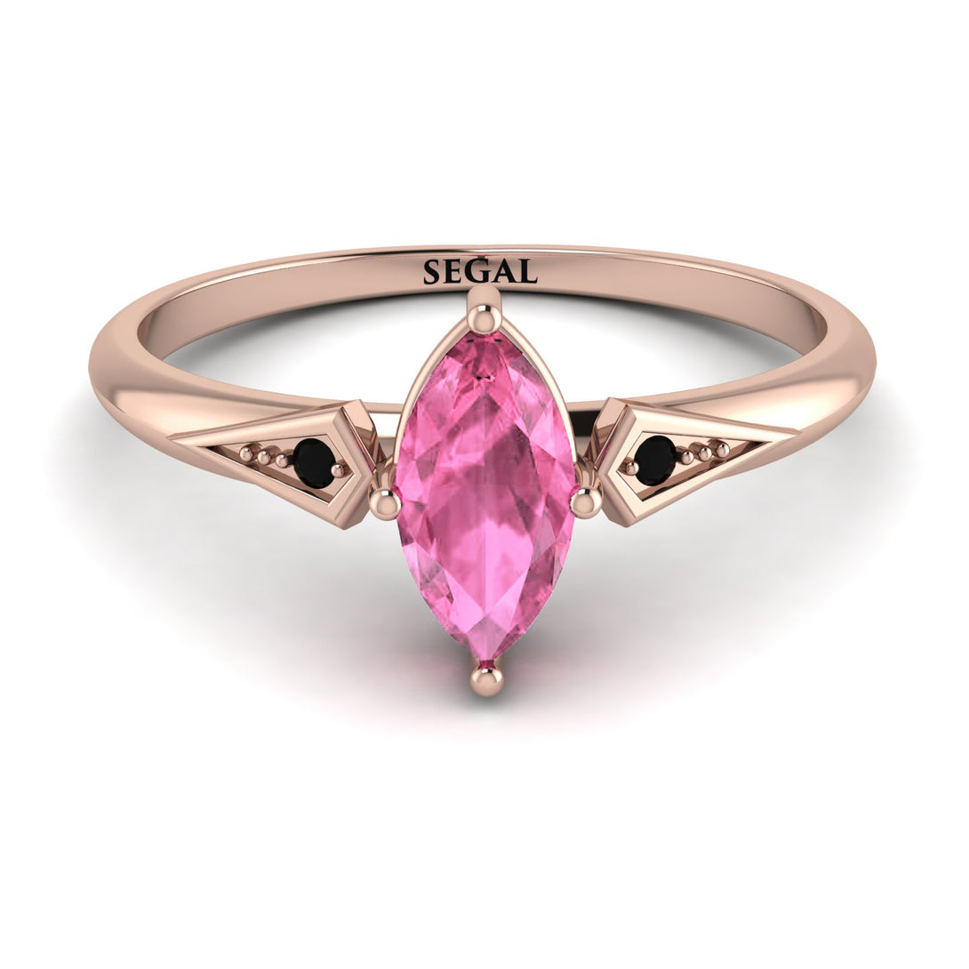 Marquise Pink Moissanite Geometrical Engagement Ring - Reese No. 808